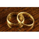 Two 22 Carat Gold Wedding Rings; one Victorian.