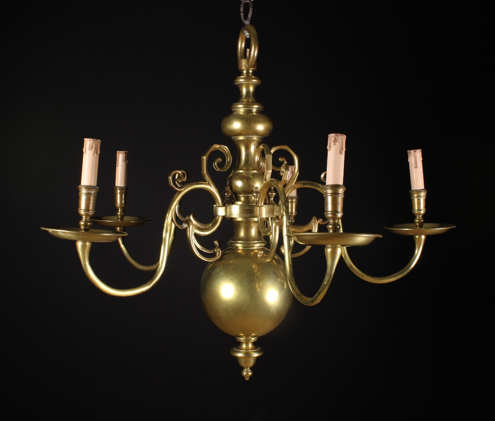 An 18th Century Style Bronze Five Branch Chandelier.