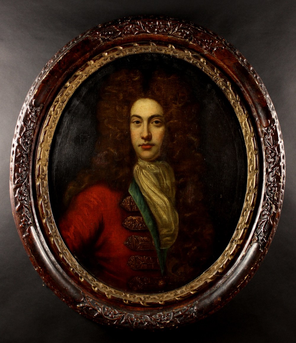 A 17th Century Oval Oil on Canvas: Head & Shoulders Portrait of John Churchill,