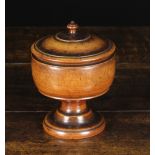 A Fine Late 18th Century Turned Fruitwood Treen Spice Pot/Salt with Cover, Circa 1790,