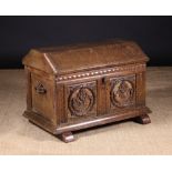 A Small 16th/17th Century Carved Oak 'Ark' Coffer.