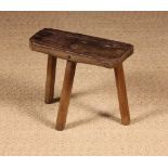 A 19th Century Rustic Milking Stool.