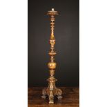 A Early 18th Century English Turned Walnut Candle Stand.