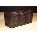 A Late 17th Century Carved Oak Coffer.