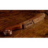 A Fine 19th Century Weardale Rolling-Ball Knitting Sheath inscribed M.A.