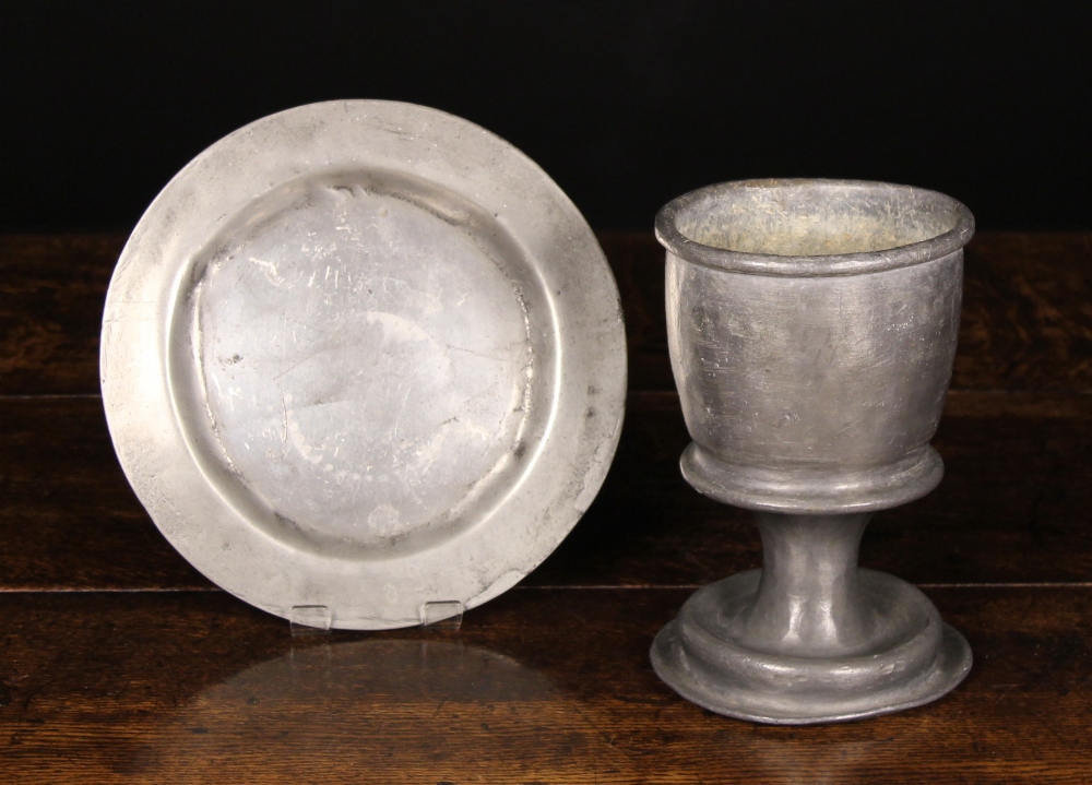 An Antique Lead Goblet 8 ins (20 cms) high,