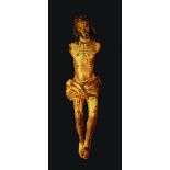 A 16th Century Polychromed and Gilded Wooden Carving of Chirst Crucified (lacking arms).