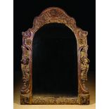 A Large 16th Century German Tabernacle Frame with arch topped aperture now containing a mirror.