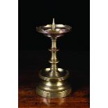 A Late 15th Century Bronze Pricket Candlestick.