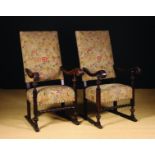 A Pair of Large Italian Late 17th Century Armchairs.