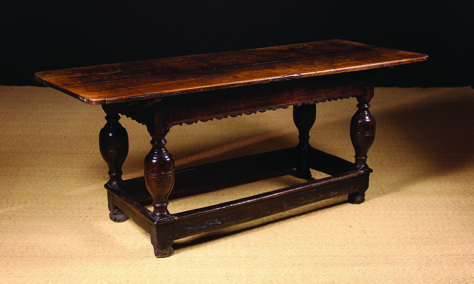 A 17th Century Dutch Oak Refectory Table.