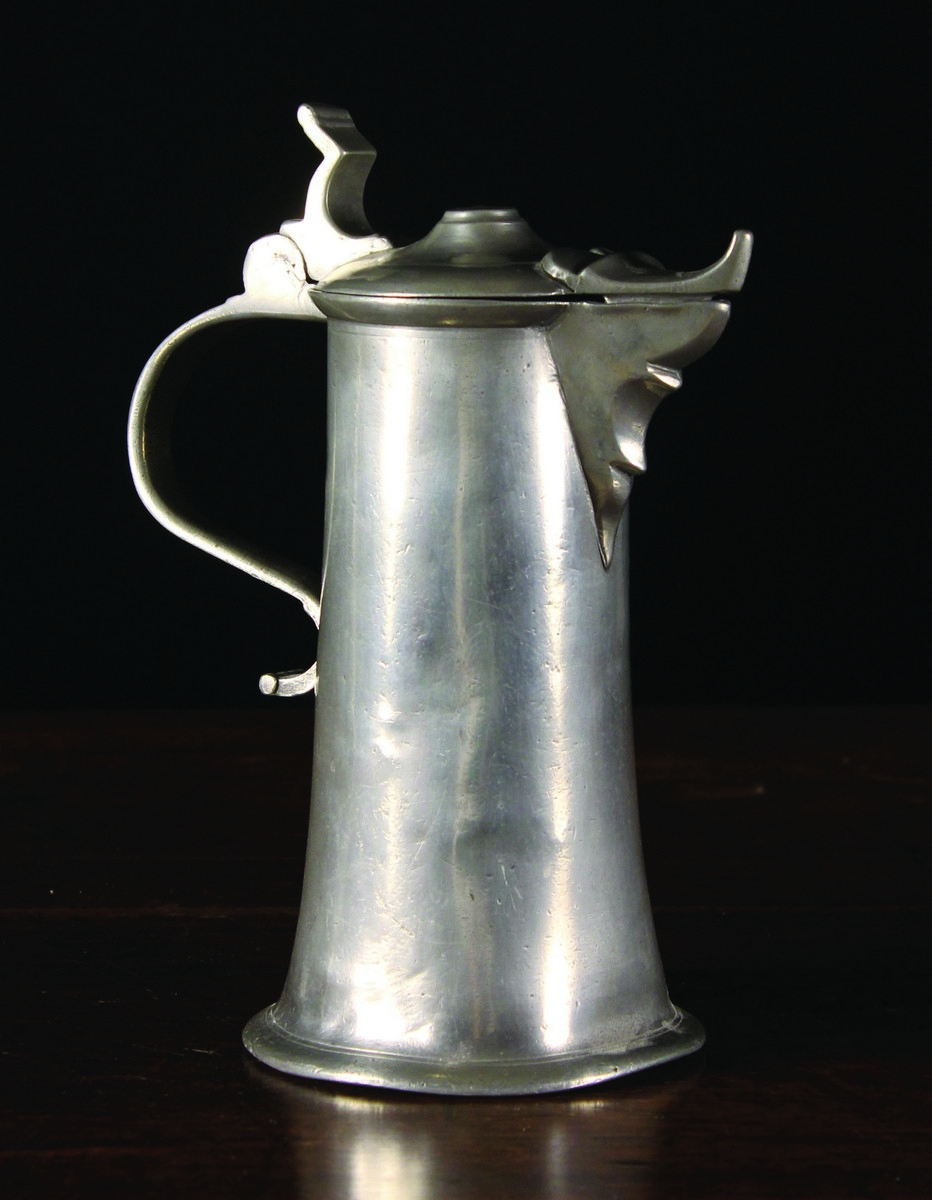An 18th Century Spouted Pewter Flagon (Schnabelstitze) by Christian Roth, Nürnberg, Master in 1754,