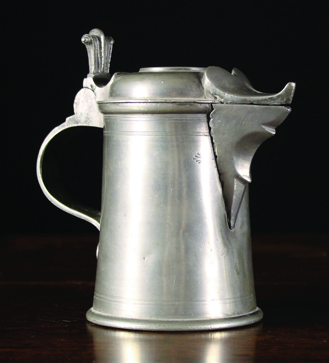 An 18th Century Pewter Measure or 'Kanne' by Franz Gellhofer, Wels, Circa 1760,