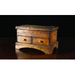 A 19th Century Miniature Pine Blanket Box/Tool Chest with lift up lid and two partitioned base