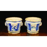 A Pair of Late 18th Century Delft blue & white Jardinières,