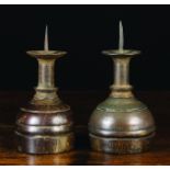 A Pair of 18th Century Pricket Candlesticks.