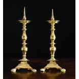 A Pair of Late 17th Century Italian Pricket Candlesticks.