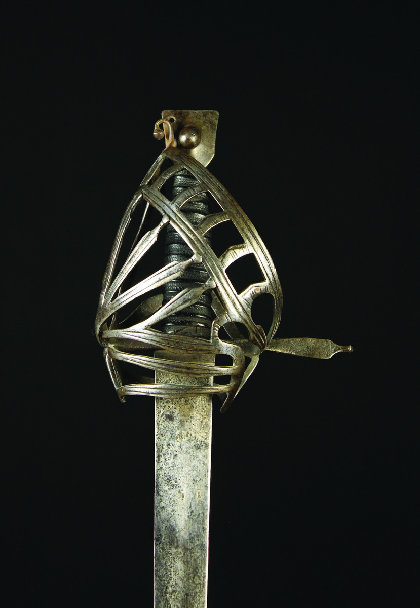 A 17th Century Venetian Schiavona Basket Hilt Sword, 43 ins (109 cms) in length.