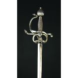 A 16th Century Italian Rapier with fluted knops to the loop and knuckle guard,