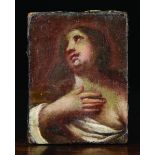 A Small Unframed 17th Century Oil on Canvas: Mary Magdalene, 7 ins x 5¼ ins (18 cms x 13 cms).