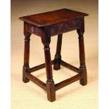 A 17th Century Oak Joint Stool.