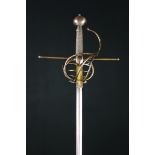 A 16th Century Type Dueling Rapier with swept hilt, 50 ins (127 cms) in length.