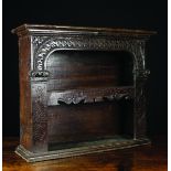 A 17th Century & Later Carved Oak Mural Glass Cupboard.