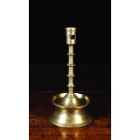 An Early 16th Century Flemish Brass Candlestick Circa 1500.