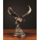Jules Moigniez (1835-1894). A Brown Patinated Bronze Study of an Eagle with Prey, signed J.