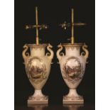 A Pair of Berlin Porcelain Lamp Vases.