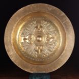 A Large 16th Century Nuremberg Brass Alms Dish.