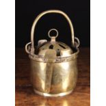 An 18th Century Brass Warming Pan with charcoal shovel.