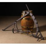 An 18th Century Wrought Iron Chimney Crane with three movements, 37½ ins (95 cms) wide,