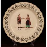 A Charming 18th Century Leeds Pottery Creamware Plate.