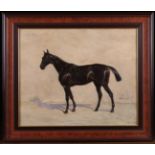 An Oil on Canvas (relined) Portrait of a Horse inscribed 'Old Bridge' and signed indistinctly