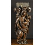 A Late 17th Century Carved Oak Figural Support.