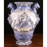 A Large Blue & White Savona Maiolica Wet Drug-Jar, 19th Century.