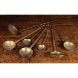 Seven Various Brass Ladles, 18th Century and later.