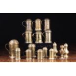 A Collection of 16 Mid 18th-Early 19th Century Sheet Brass Muffineers or shakers,