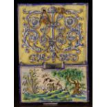 A Maiolica Wall Pocket of Slab construction decorated in polychrome glaze with renaissance style