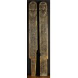 A Pair of 17th Century Oak Stiles;