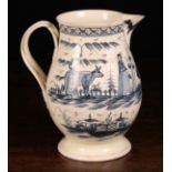 A Large 18th Century Cream-ware Jug, probably Leeds Pottery (A/F).