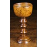A Welsh Turned Treen Goblet, Circa 1800, of an earlier design.