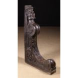 A Large 17th Century Style Carved Oak Architectural Bracket,