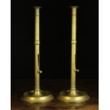 A Pair of 19th Century Brass 'Pulpit' Candlesticks.