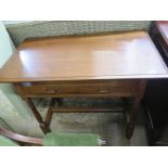 An oak peg jointed side table with single frieze drawer