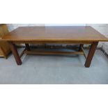 A French oak refectory table - Height 75cm x 200cm x 89cm