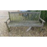 A pre owned hardwood bench - Length 165cm