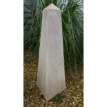 A hand carved garden stone Oberlisk - Height 100cm