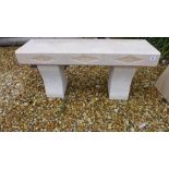 A hand carved stone garden seat - Height 46cm x 96cm x 27cm